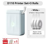 Niimbot D110/D11/H1S Mini imprimante d'étiquettes thermiques Portable de papier sans fil Machine d'autocollant étiqueteuse sans encre pour bureau maison - Type D110 BL-12x40-3Rolls