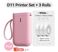 Niimbot D110/D11/H1S Mini imprimante d'étiquettes thermiques Portable de papier sans fil Machine d'autocollant étiqueteuse sans encre pour bureau maison - Type D11 PK-14x30-3Rolls