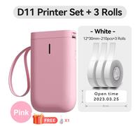 Niimbot D110/D11/H1S Mini imprimante d'étiquettes thermiques Portable de papier sans fil Machine d'autocollant étiqueteuse sans encre pour bureau maison - Type D11 PK-12x30-3Rolls