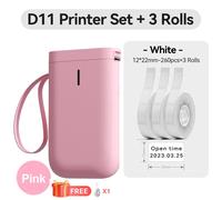 Niimbot D110/D11/H1S Mini imprimante d'étiquettes thermiques Portable de papier sans fil Machine d'autocollant étiqueteuse sans encre pour bureau maison - Type D11 PK-12x22-3Rolls