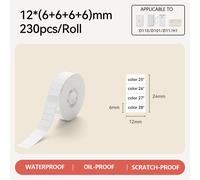 Niimbot D110 étiqueteuse ruban autocollant D11 étiquettes papier auto-adhésif étanche blanc Niimbot D101 pour imprimante Niimbot - Type 1Roll 12-6x4mm