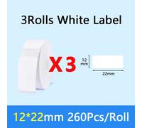 NiiMBOT D110 étiquette thermique autocollant blanc papier adhésif étanche papiers moins cher officiel pour imprimante D101 D11 - Type 3Rolls 12x22mm