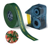 NIIMBOT Ensemble de Rubans Satinés pour étiqueteuse N1 uniquement, pour cadeaux, mariages, fêtes, emballages artisanaux, bricolage, texte doré sur ruban vert