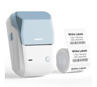 NIIMBOT Étiqueteuse B1 avec ruban adhésif, imprimante d'autocollants portables de 5,1 cm pour la maison, l'école et les petites entreprises, compatible avec téléphones et PC, bleu et blanc