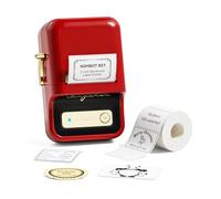 NIIMBOT Étiqueteuse B21 avec 1 rouleau de ruban adhésif vintage de 5,1 cm de large, imprimante d'étiquettes thermiques pour la maison, le bureau, l'organisation commerciale, rouge