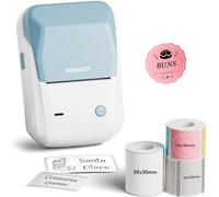 NIIMBOT Étiqueteuse portable de 5,1 cm avec 3 rubans adhésifs, imprimante d'autocollants B1 pour petites entreprises, vêtements, logo, pot, adresse, compatible avec téléphones et PC, bleu et blanc