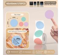 Niimbot étiquette adhésive blanche autocollant étanche papier rond pour B1 B21 Niimbot Mini imprimante Portable pour étiquette de prix étiquette thermique - Type Round 4040 #A
