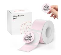 NIIMBOT Étiquettes autocollantes compatibles avec les imprimantes d'étiquettes thermiques NIIMBOT B1/B21/B3S, papier thermique pour l'école, la maison, le bureau, les petites entreprises (rond rose,