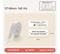 Niimbot étiquettes papier adhésif étiquettes thermiques autocollants rouleau papier auto-adhésif pour Niimbot D110 D11 D101 Mini imprimante Portable - Type 1 Roll White 12x40mm