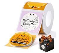 NIIMBOT Étiquettes pour imprimante d'étiquettes B1/B21/B3S, motif citrouille d'Halloween, 47 x 47 mm, rondes