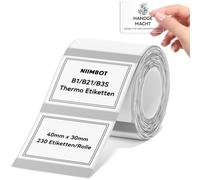NIIMBOT Étiquettes thermiques autocollantes B1/B21/B3S pour l'école, la maison, le bureau, les petites entreprises (rectangle transparent, 40 x 30 mm)