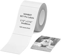 NIIMBOT Lot de 100 étiquettes en papier photo pour B21Pro 54 x 80 mm Blanc