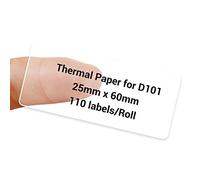 NIIMBOT Lot de 110 étiquettes autocollantes D101 - Imperméables, résistantes à l'huile et aux déchirures - Pour étiqueteuse NIIMBOT D101-25 x 60 mm - Transparentes