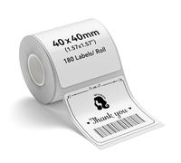 NIIMBOT Lot de 180 étiquettes autocollantes thermiques imperméables à l'huile et indéchirables pour aliments, bocaux, adresses, logo, 40 x 40 cm, blanc