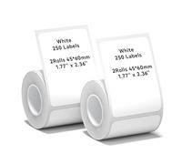 NIIMBOT Lot de 2 rouleaux de ruban adhésif B21 pour étiqueteuse - 45 × 60 mm - Blanc