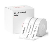 NIIMBOT Lot de 3 rouleaux de papier thermique pour étiqueteuse D11/D110/D101 - 15 x 50 mm - Blanc