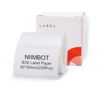 NIIMBOT Lot de 3 rouleaux de ruban adhésif thermique imperméable pour étiqueteuse B21/B1/B3S (5,1 x 3 cm, blanc)