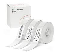 NIIMBOT Lot de 3 rouleaux d'étiquettes autocollantes - 12 x 30 mm - Papier thermique - Compatible avec l'imprimante d'étiquettes D110, D11, D101, D101 - Blanc