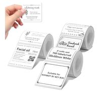 NIIMBOT Lot de 3 rouleaux d'étiquettes pour imprimante d'autocollants B1/B21/B31, 50 x 50 mm, 150 étiquettes/rouleau, ruban d'étiquetage de recharge pour la maison, l'école, le bureau, la petite