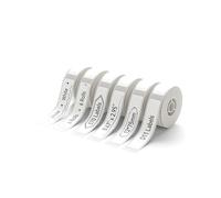 NIIMBOT Lot de 6 rouleaux de ruban adhésif thermique pour étiqueteuse D11 - 12 x 75 mm - 95 étiquettes/rouleau, compatible avec imprimante d'étiquettes NIIMBOT D11 D110, blanc