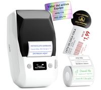 NIIMBOT M2 Imprimante d'étiquettes Transfert thermique, 300DPI Étiqueteuse couleur autocollante pour bureau, petite entreprise, jardin, compatible avec téléphones portables et PC(blanc)