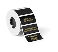 NIIMBOT M2/M3 Étiquettes 40x20 mm, résistantes à l'eau et à l'huile, résistantes aux basses et hautes températures, pour les petites entreprises, les bureaux à domicile et les organisations,Noir
