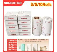 Niimbot-Mini imprimante portable D11/D101/D110, rouleaux d'étiquettes thermiques, ruban blanc, papiers autocollants, étanche, anti-huile, sans colle 5Rolls 15-50mm