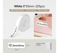 Niimbot N1/B18 imprimante d'étiquettes à transfert thermique auto-adhésif cordon étanche étiquettes étiquette sans fil étiqueteuse câble avec ruban - Type White 8x25mm-1Roll