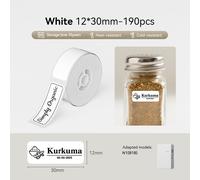 Niimbot N1/B18 imprimante d'étiquettes à transfert thermique auto-adhésif cordon étanche étiquettes étiquette sans fil étiqueteuse câble avec ruban - Type White 12x30mm-1Roll