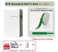Niimbot N1/B18 imprimante d'étiquettes à transfert thermique auto-adhésif cordon étanche étiquettes étiquette sans fil étiqueteuse câble avec ruban - Type N1 Green Cable