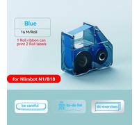 Niimbot N1/B18 imprimante d'étiquettes à transfert thermique d'étiquettes avec ruban noir étiquette en papier autocollant pour bureau à domicile bijoux jardin - Type 1 Blue Ribbon
