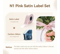 Niimbot N1/B18 imprimante d'étiquettes à transfert thermique d'étiquettes avec ruban noir étiquette en papier autocollant pour bureau à domicile bijoux jardin - Type Pink Label Set