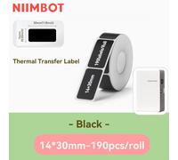 Niimbot N1/B18 imprimante d'étiquettes à transfert thermique d'étiquettes avec ruban noir étiquette en papier autocollant pour bureau à domicile bijoux jardin - Type Black 14x30mm