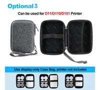 Niimbot noir Durable B1 B21 B21PRO D110 D11 D101 imprimante d'étiquettes sac de Protection étui étiquette autocollante porter sac de rangement à fermeture éclair - Type For D11 D110 Grey