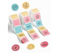 NIIMBOT Pack Économique, 3 Rouleaux d’Étiquettes 34×34mm Rondes colorées | Étiquettes Autocollantes Compatible B1/B2/B21/B3S/B31/B4, Parfait Pour Bocaux, Flacons, Vitrine Boutique et Emballage Cadeau