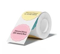 NIIMBOT Rondes Étiquettes, Autocollantes Etiquette Pour B1 B2 B21 B3S B4/K3, 34x34mm, 200PCS, Coloré