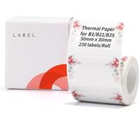 NIIMBOT Ruban adhésif imperméable pour étiqueteuse B1/B21/B3S, 50 x 30 mm étiquette pour adresse de livraison, 1 rouleau de 230 (printemps)