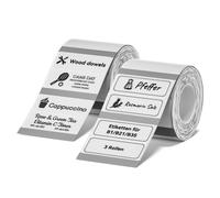 NIIMBOT Ruban d'Étiquettes Autocollant pour Imprimante B21/B1/B3S, 2 Rouleaux 40 x 15 mm (2 Rangées), Thermique, pour Bureau, École, Transparent