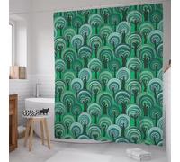 Niimoar Rideau Douche Arbre Abstrait Vert foncé,Rideau de Douche 120x180 cm Anti Moisissure Moderne Rideaux de Baignoire Tissu Lavable Imperméable Polyester Rideaux Salle de Bain avec 8 Crochets