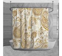 Niimoar Rideau Douche Fleur de mandragore Jaune,Rideau de Douche 240x180 cm Anti Moisissure Moderne Rideaux de Baignoire Tissu Lavable Imperméable Polyester Rideaux Salle de Bain avec 12 Crochets