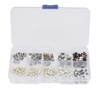 Niiyen 250pcs 10 types Bouton poussoir micro-commutateur assorti, bouton-poussoir tactile Micro Switch, Kit de commutateurs tactile tact avec boîte