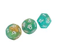 Niiyen 3 pièces Ensemble de dés astrologiques, dés Runes à Paillettes 12 côtés faciles à Lire, pour Jouets de Jeu de société de Table (Type 4)