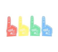 Niiyen Lot de 4 Doigts en Mousse pour Fan de Sport, équipement de Grande Joie, Accessoires de Pom-Pom Girl, Fournitures de fête sur Le thème des événements Sportifs, Rouge Bleu