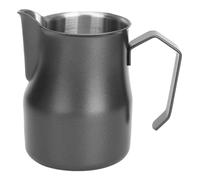 Niiyen - pichet à mousse de lait en acier inoxydable 304, pichet à café à la vapeur, tasse à café et à lait, tasse à mousseur à lait, sortie de Type olécrane (Noir 350ML)