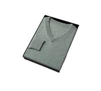 Niiyyjj Pull en tricot 100 % cachemire pur pour homme avec col en V - Chaud et doux - Couleur unie, Army Gn., M