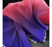 Niiyyjj Tissu plissé en organza rigide large pour modélisation de mariage, décoration de scène, fond de scène, rouge et bleu, 1 mètre