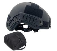NIJ IIIA Casque Balistique Rapide Pare-balles Casque Tactique Coupe Haute PE Casque Balistique De Haute Qualité Wendy's Suspension Pad Ball (Color : BK, Size : L)