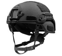 NIJ IIIA Casque tactique UHMW PE MICH 2000 Fast PJ Style Casque avec support NVG Rails ARC et doublure confortable pour airsoft et patrouille (Noir)