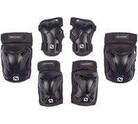 Nijdam Youth Ink Shield Skate Protector Set de Protections de Skate Unisexe, N61EF01-BLK-M, Noir/Gris argenté, m
