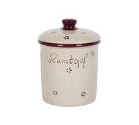 Nik. Schmitt & Sohn 18513 Pot de rhum 'Rubin', peint à la main, 3l, blanc/rouge (1 pièce)